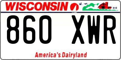 WI license plate 860XWR