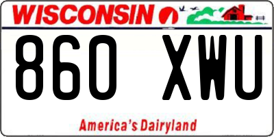 WI license plate 860XWU