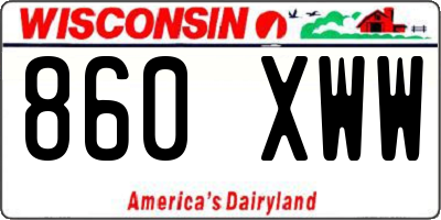WI license plate 860XWW