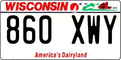 WI license plate 860XWY