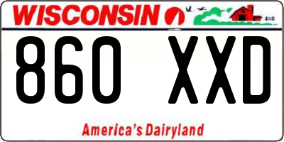 WI license plate 860XXD