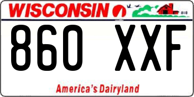 WI license plate 860XXF