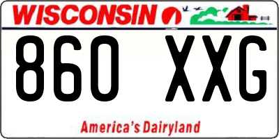 WI license plate 860XXG