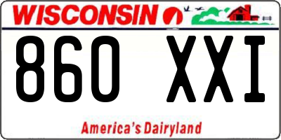 WI license plate 860XXI