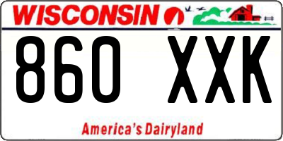 WI license plate 860XXK