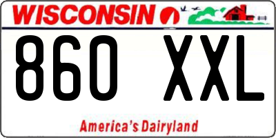 WI license plate 860XXL