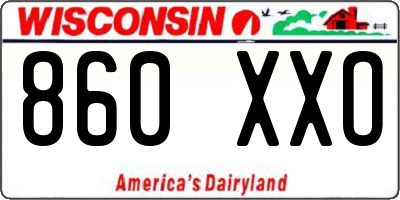 WI license plate 860XXO