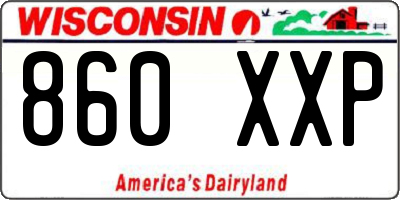 WI license plate 860XXP