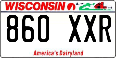 WI license plate 860XXR