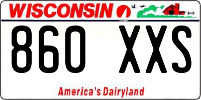 WI license plate 860XXS