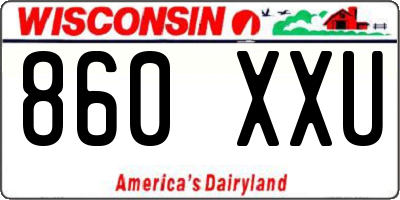 WI license plate 860XXU