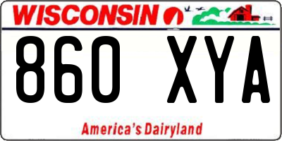 WI license plate 860XYA