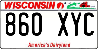 WI license plate 860XYC