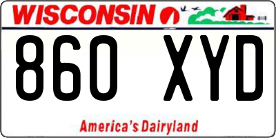 WI license plate 860XYD