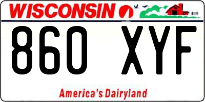 WI license plate 860XYF