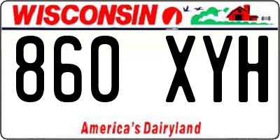 WI license plate 860XYH