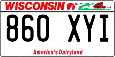 WI license plate 860XYI