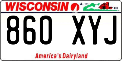 WI license plate 860XYJ