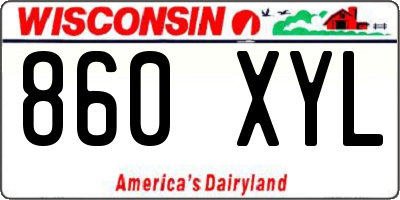 WI license plate 860XYL