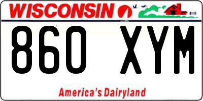 WI license plate 860XYM