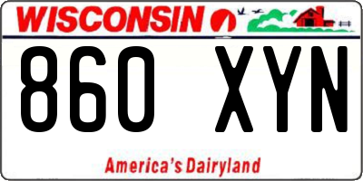 WI license plate 860XYN
