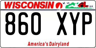 WI license plate 860XYP