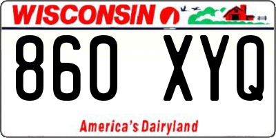 WI license plate 860XYQ
