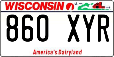 WI license plate 860XYR