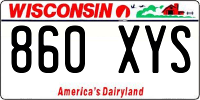 WI license plate 860XYS