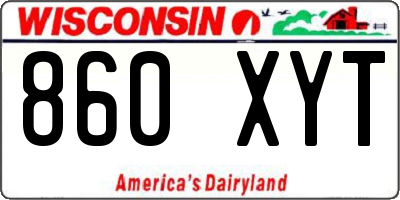 WI license plate 860XYT