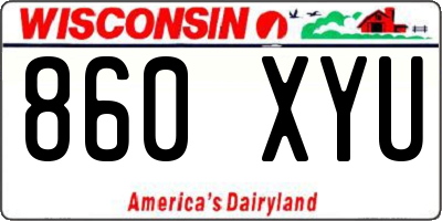 WI license plate 860XYU