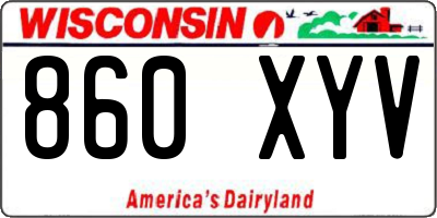 WI license plate 860XYV