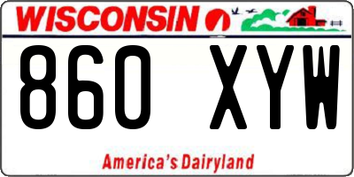 WI license plate 860XYW