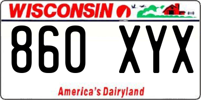 WI license plate 860XYX