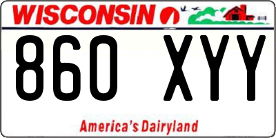 WI license plate 860XYY