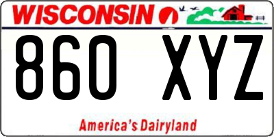 WI license plate 860XYZ