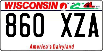 WI license plate 860XZA