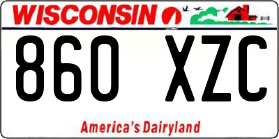WI license plate 860XZC