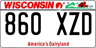 WI license plate 860XZD