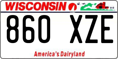 WI license plate 860XZE