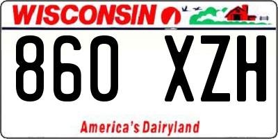 WI license plate 860XZH
