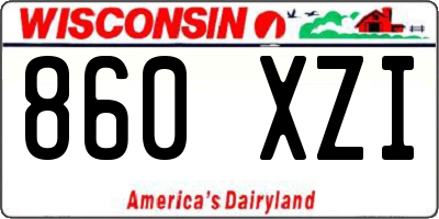 WI license plate 860XZI