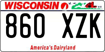 WI license plate 860XZK