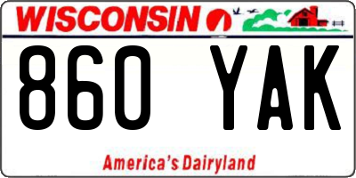 WI license plate 860YAK