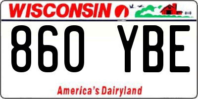 WI license plate 860YBE