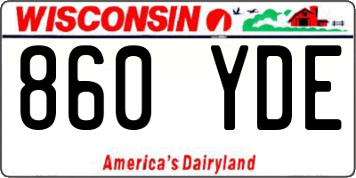 WI license plate 860YDE