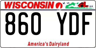 WI license plate 860YDF