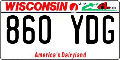 WI license plate 860YDG