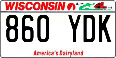 WI license plate 860YDK