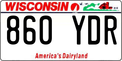 WI license plate 860YDR
